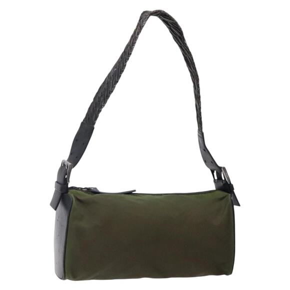 PRADA Shoulder Bag Nylon Khaki Silver - Picture 1 of 12